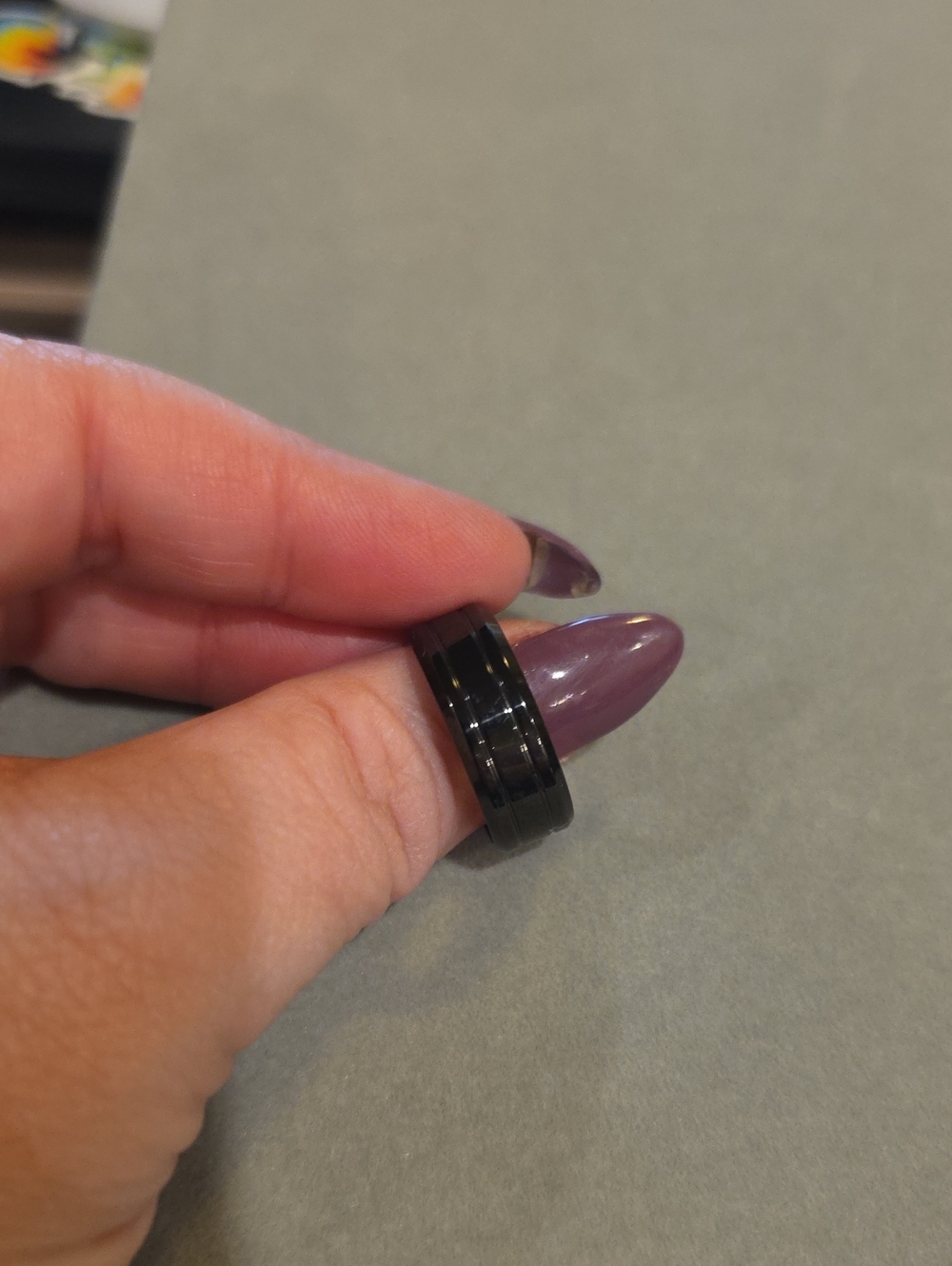 Black Fashion Ring - Beveled